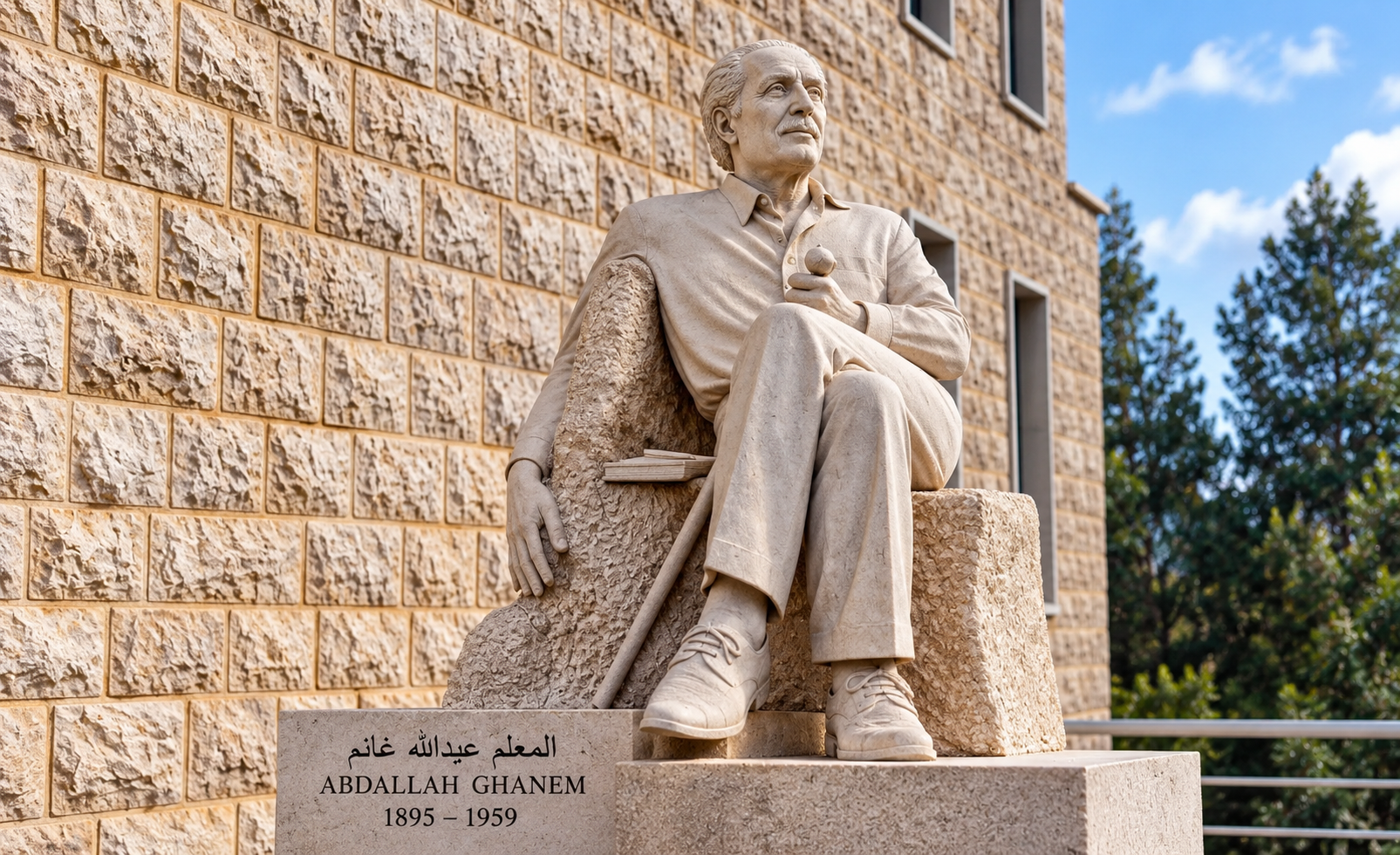 Statue of Abdallah Ghanem in Baskinta